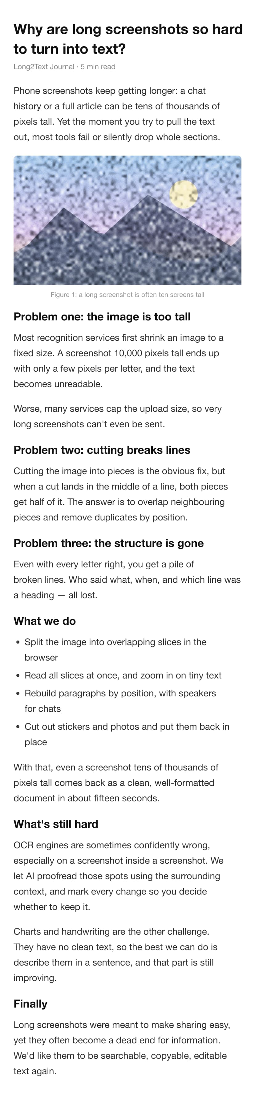 Article public demo screenshot